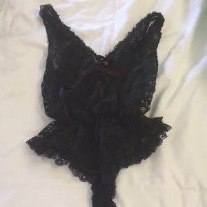 Black lace teddy